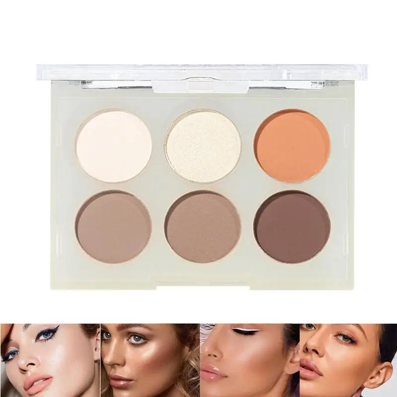 Nieuwe 6 Kleuren Gezicht Markeerstift Poeder Contour Palet Corrector Poeder Palet Contouren Markeerstift Bronzer Make-Up Poeder