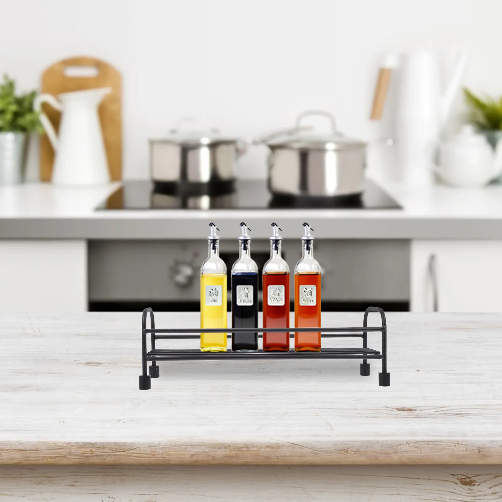 

1 шт. Кухонная полка-органайзер из железа большой вместимости, многофункциональная подставка для бутылок с приправами, домашний держатель для хранения