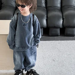 Boys Coat +Pants Kids Suits Cotton 2PCS/Set 2024 Pullover Spring Autumn Cotton Sportswear Suit Tracksuits Outfits Children Cloth