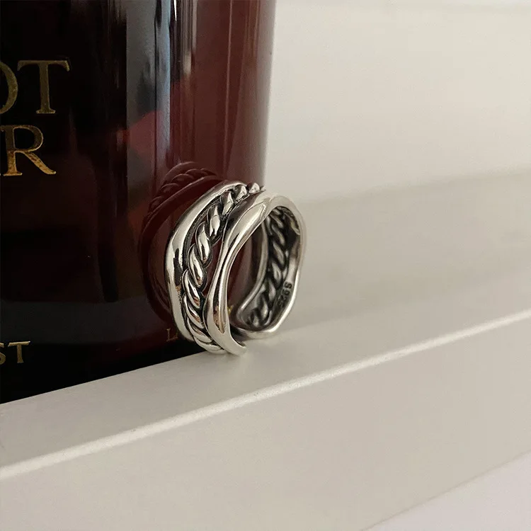 Women's 925 Sterling Silver Weave Ring, Elegant Gift