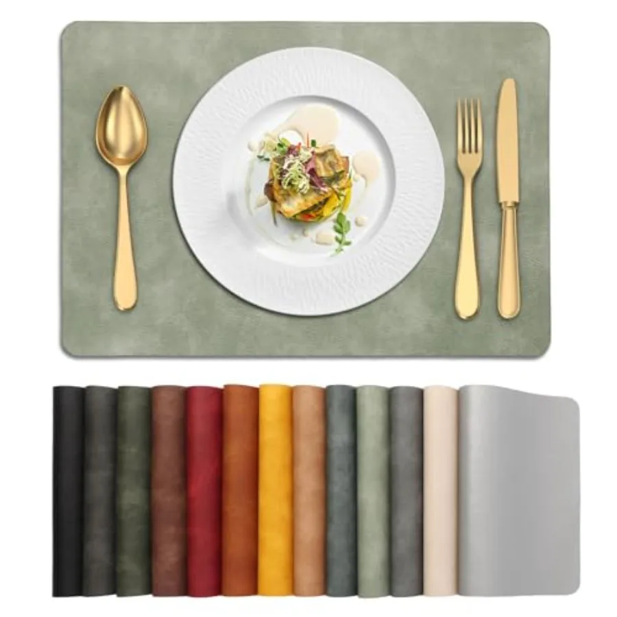 

Набор из 8 термостойких кухонных подставок UnivoColors из искусственной кожи с эффектом состаренной коровьей кожи, водонепроницаемые, легко моющиеся, для вечеринок