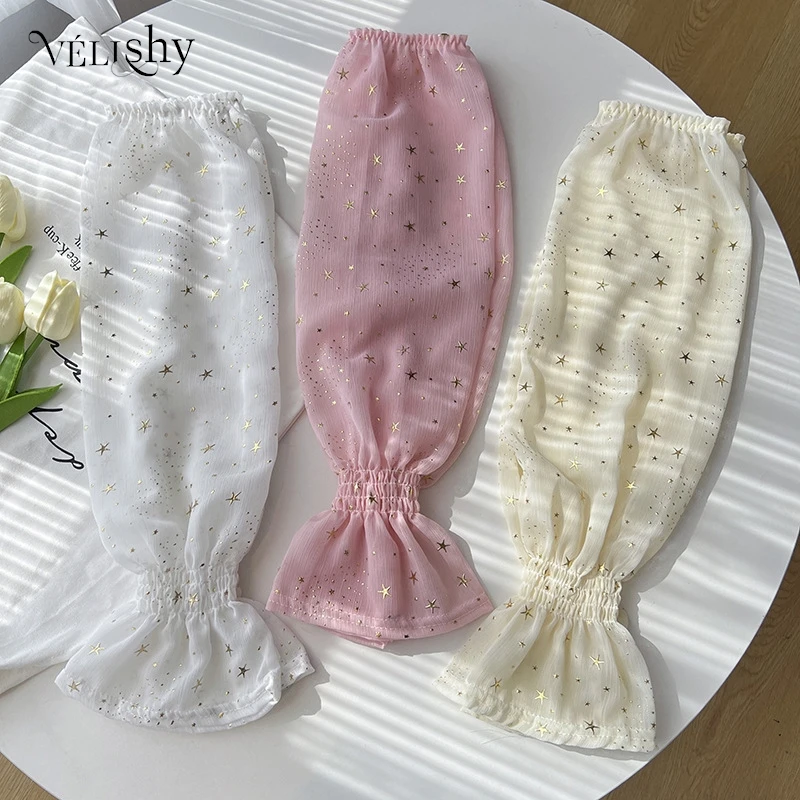 

1 Pair Summer Lace Long Length Sunscreen Sleeve Breathable Sunscreen UV Protection Thin Lace Mesh Gloves Elegant Driving Gloves