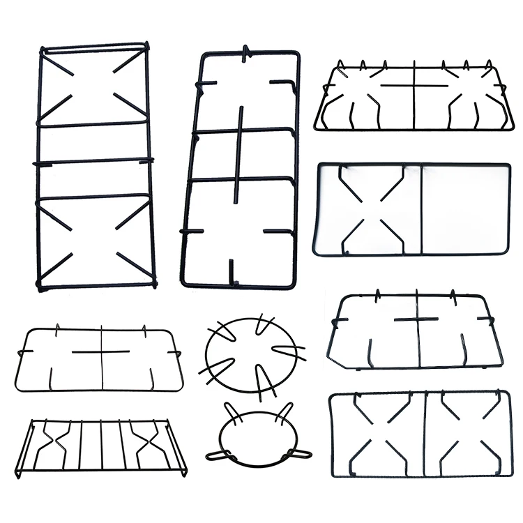 뚜껑이 있는 검은색 휴대용 가스 스토브 광동 3개 버너