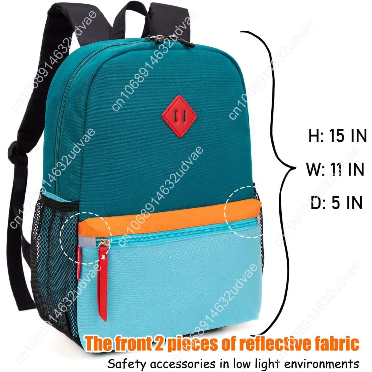 HawLander Little Kids Backpack for Boys Toddler School Bag Fits 3 to 6 years old, 15 inch, Blue Green