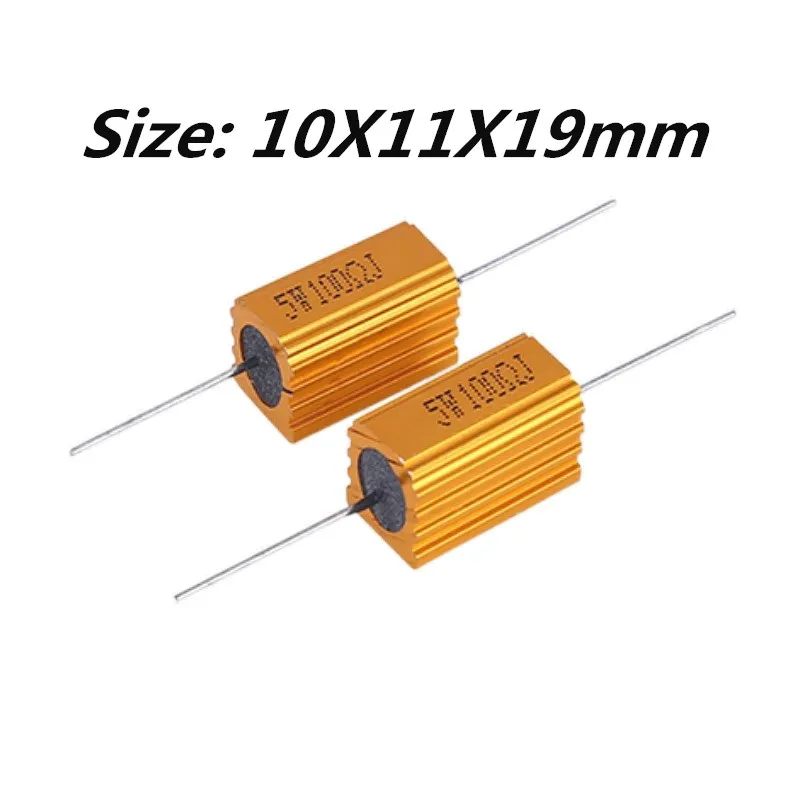 Imagem -03 - Alumínio Shell Power Metal Case Wirewound Resistor 0.1 0.3 0.5 10 20 50 100 120 200 300 Kohm 10 1k k k 15 Pcs Rx24 5w