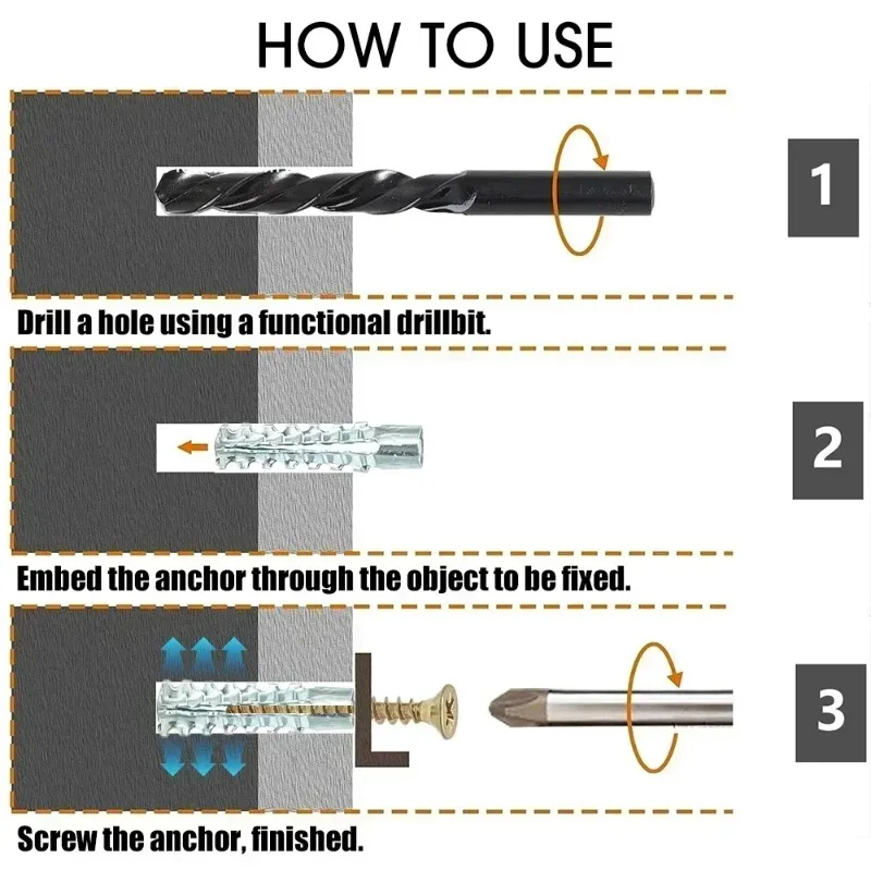 أنبوب توسيع مسنن معدني مسامير ذاتية التنصت أنبوب الحفر المقابس لمراسي الجدار الخرساني السحابات مجموعات الترباس بالجملة