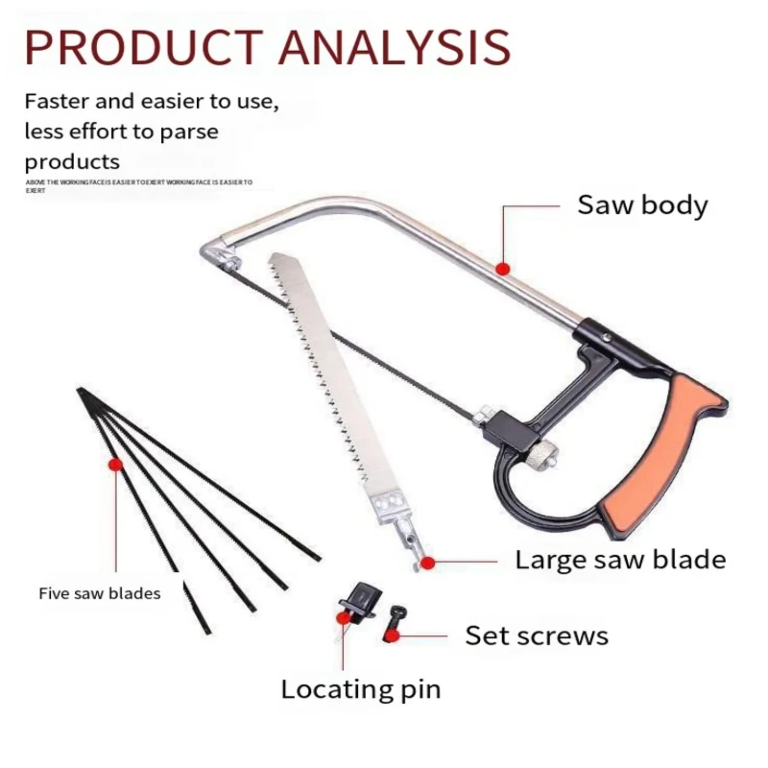 DIY Hand Saw Kit with 8 Functions, 6 Blades - Wood, Metal, Glass - Ideal for Woodworking, Metalworking - Hobby Use