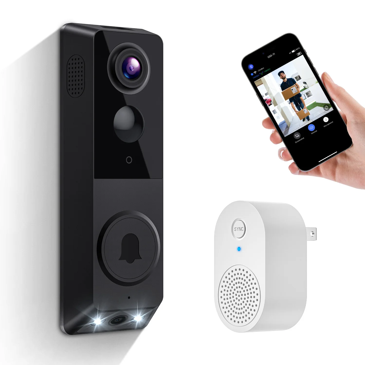 4MP UHD Dual Lens Seeing APP Low Comsunption Wireless WIFI IP Doorbell Visual Door Phone Intercom Peephole Viewer Door Camera