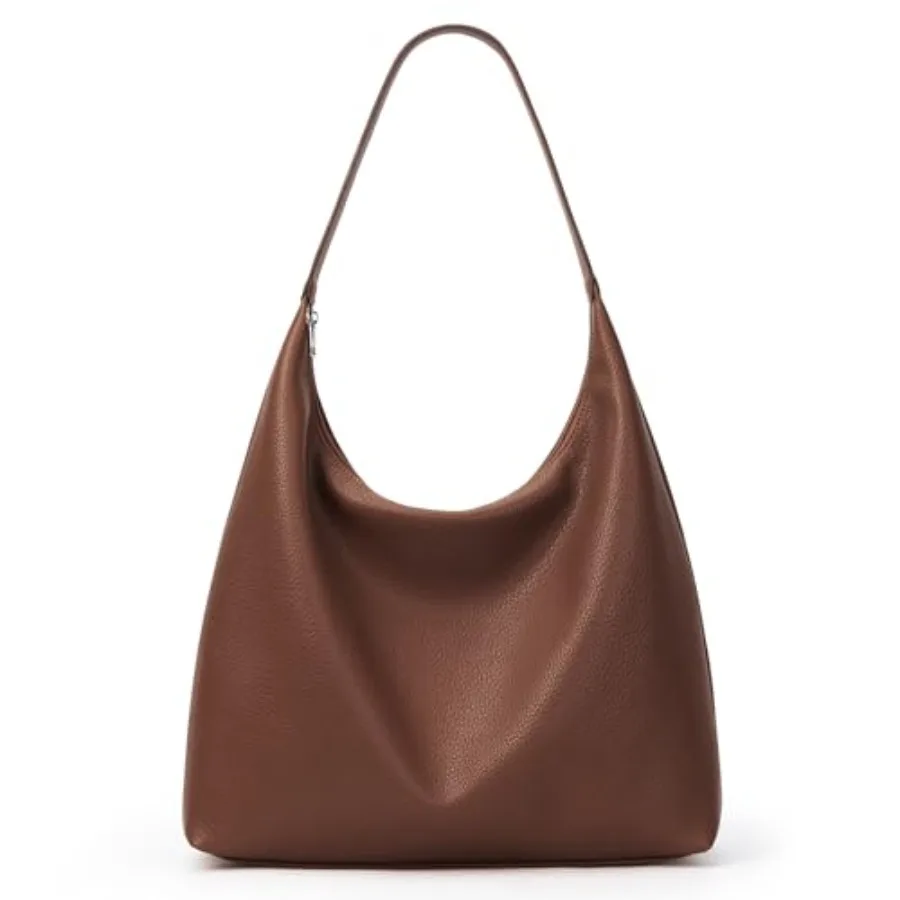 KALIDI Casual Tote Bag Vegan Leather Hobo Zipper Work Bag Weekender Shoulder for Women Shoulder Travel Purse