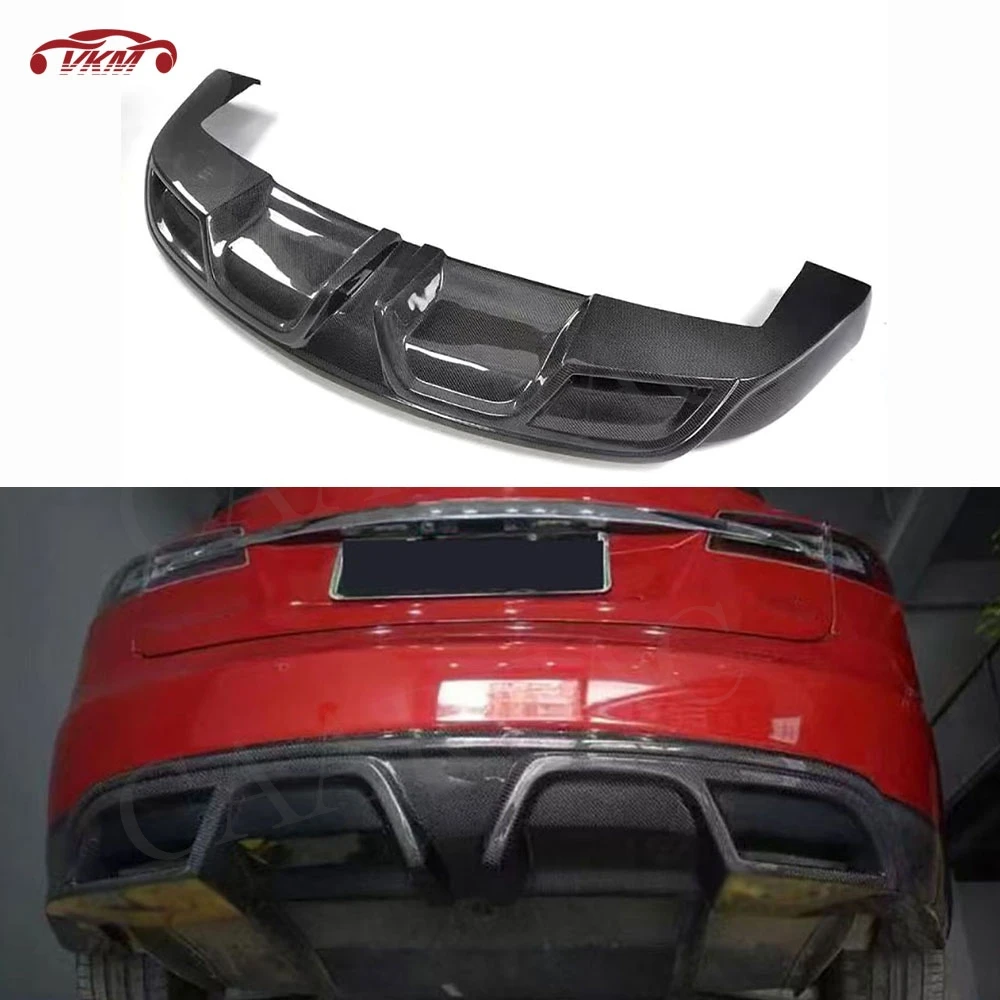 Carbon Fiber Rear Diffuser Lip Spoiler for Tesla Model S 2012-2015 FRP Bumper Guard Plate Protector Car Body Kits Accessories