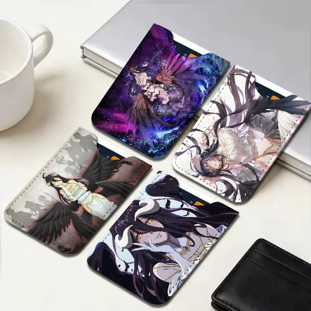 Anime Albedo Overlord Pu Leather Credit Card Holder Slim Business Cardholder Anti Theft Id Organizer for Men Women Outdoor