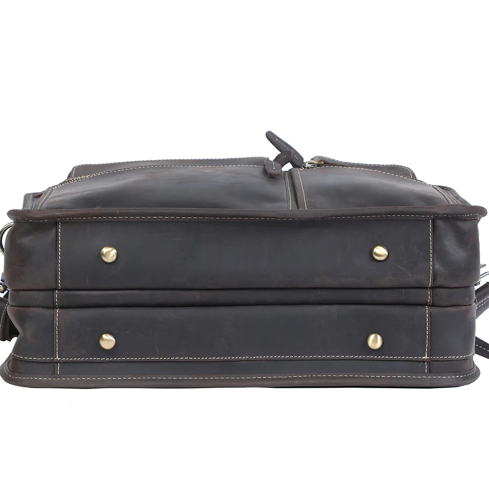 S.WORKER Premium Echtleder Business-Handtasche 16" Laptop Vintage Herren-Aktentasche für Arbeit & Reisen – Detail 10