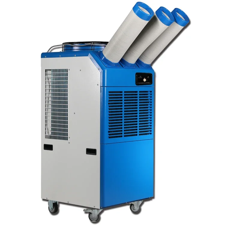 Outdoor Cooling System 3 Tubes Portable Spot Heavy-Duty Industrial AC with Universal Wheels