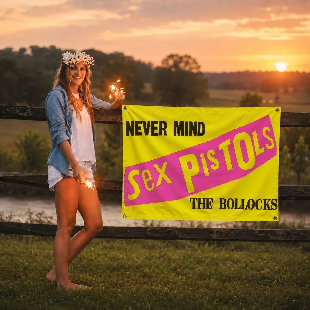 S-Sex P-Pistols Rock Band flag Decoration Outdoor Picnic Party Art Hanging Home Camping Party Banner