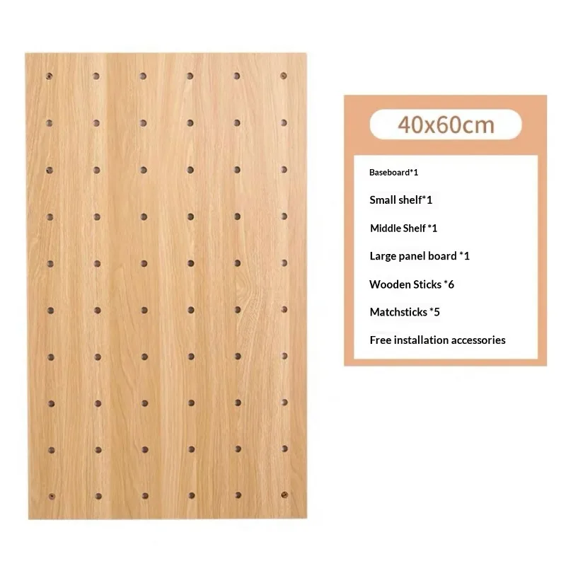 Space Saving Modular Hooks Shelves Creative Organizer Home Garage Garage Kitchen Hole Panel Solid Wood Pegboard Wall Storage