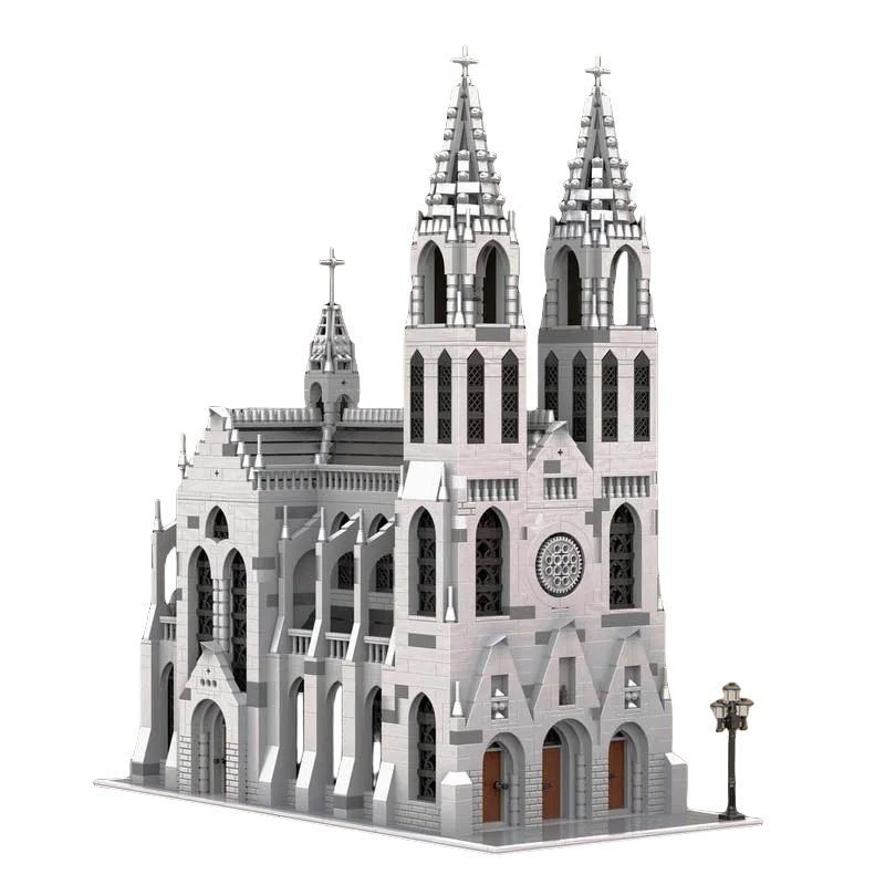 

Конструктор MOC архитектурный, 3997 деталей, Готическая модель собора, креативная сборная игрушка, идеальный подарок для архитектуры Buf