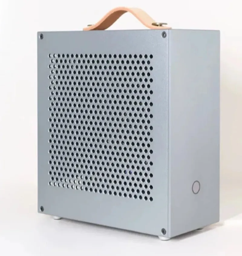 Mini‑ITX Soft Router Chassis, All‑Aluminum Barebone Case With DC‑ATX PSU, Support Low‑Profile GPU