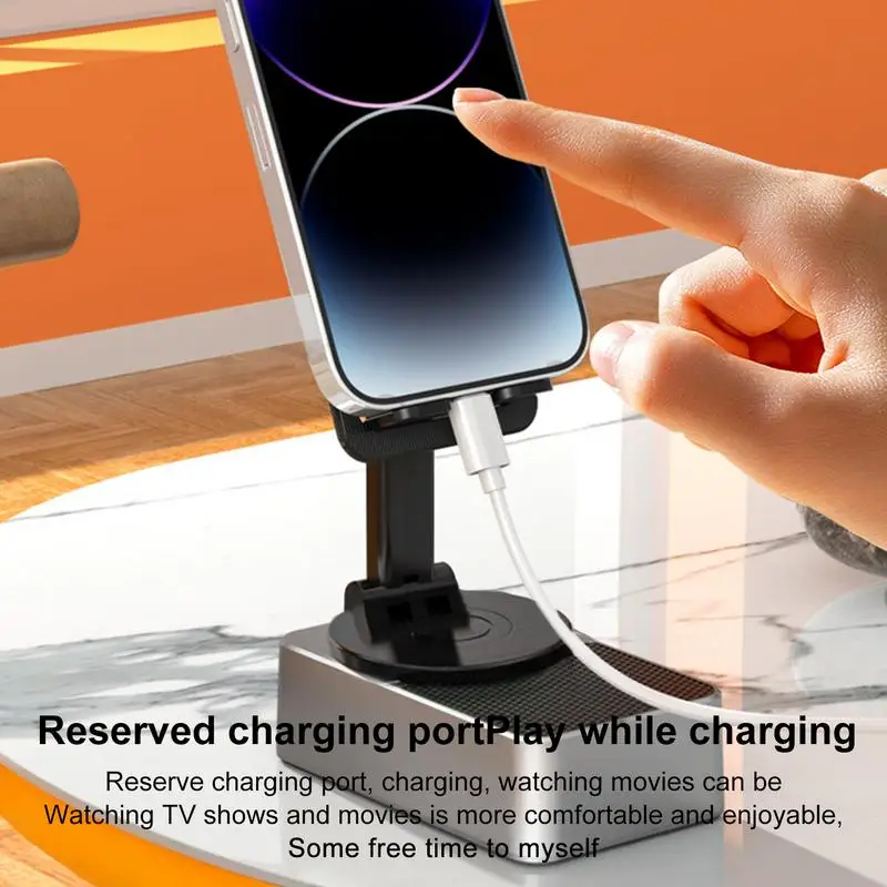 Phone Stand With Hd Surround Sound 360 Degree Rotation Phone Stand Non-Slip Base For Family Friends Colleagues Home Party