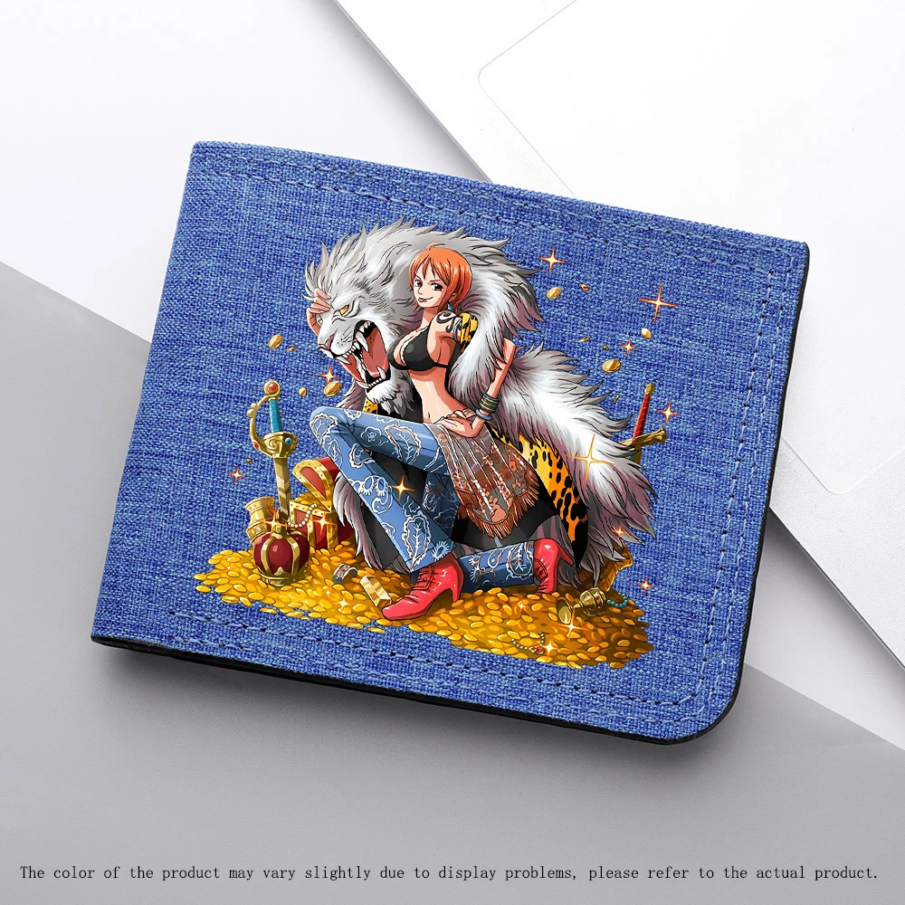 Portefeuille de périphériques d'animation une pièce, figurine d'anime Nami, court, pliable, grande capacité, porte-monnaie, porte-cartes pour hommes