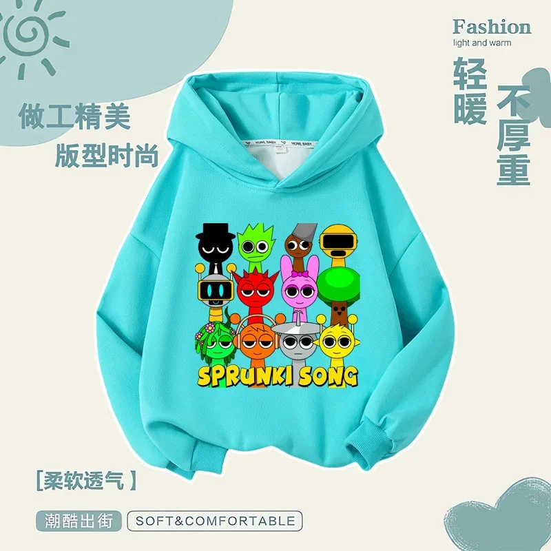 2024 new rhythm box Spronki music game peripheral clothes hooded sweatshirt with fleece top children's clothing