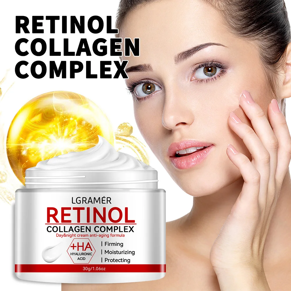 Retinol Collagen Younger Face Cream Moisturizing Smoothes Wrinkles Collagen Hyaluronic Acid Creams Skin Care Cosmetic 30g/60g