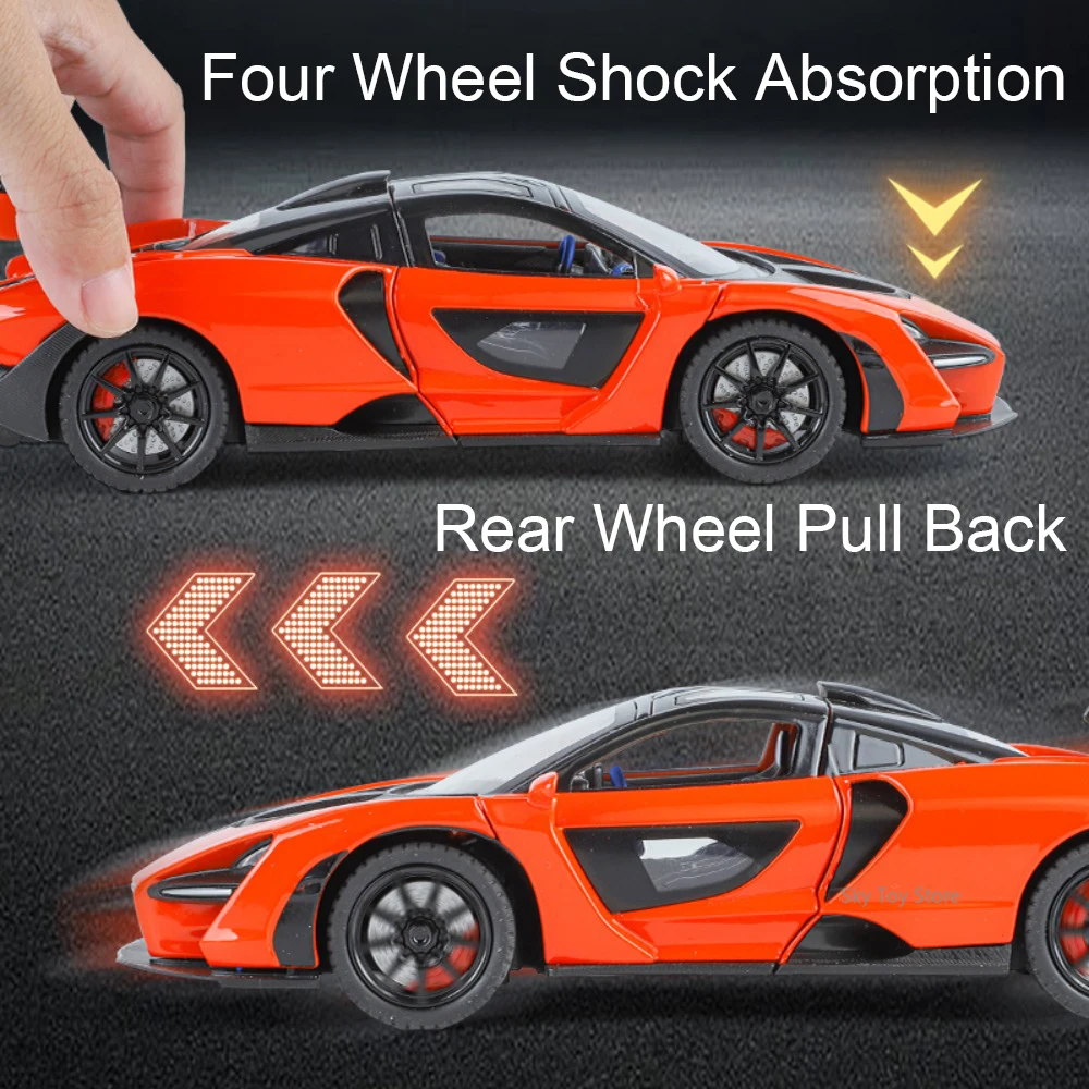 1:24 세나 볼라이드 미니어처 모델 다이캐스트 합금 장난감 도어 오픈 자동차 스프레이 사운드 라이트 후진 자동차 어린이 깜짝 선물