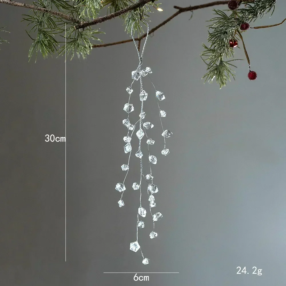 New Christmas Tree Decoration Snowflake Water Drop Pendant Christmas Transparent Acrylic Snowflake Jewelry Pendant