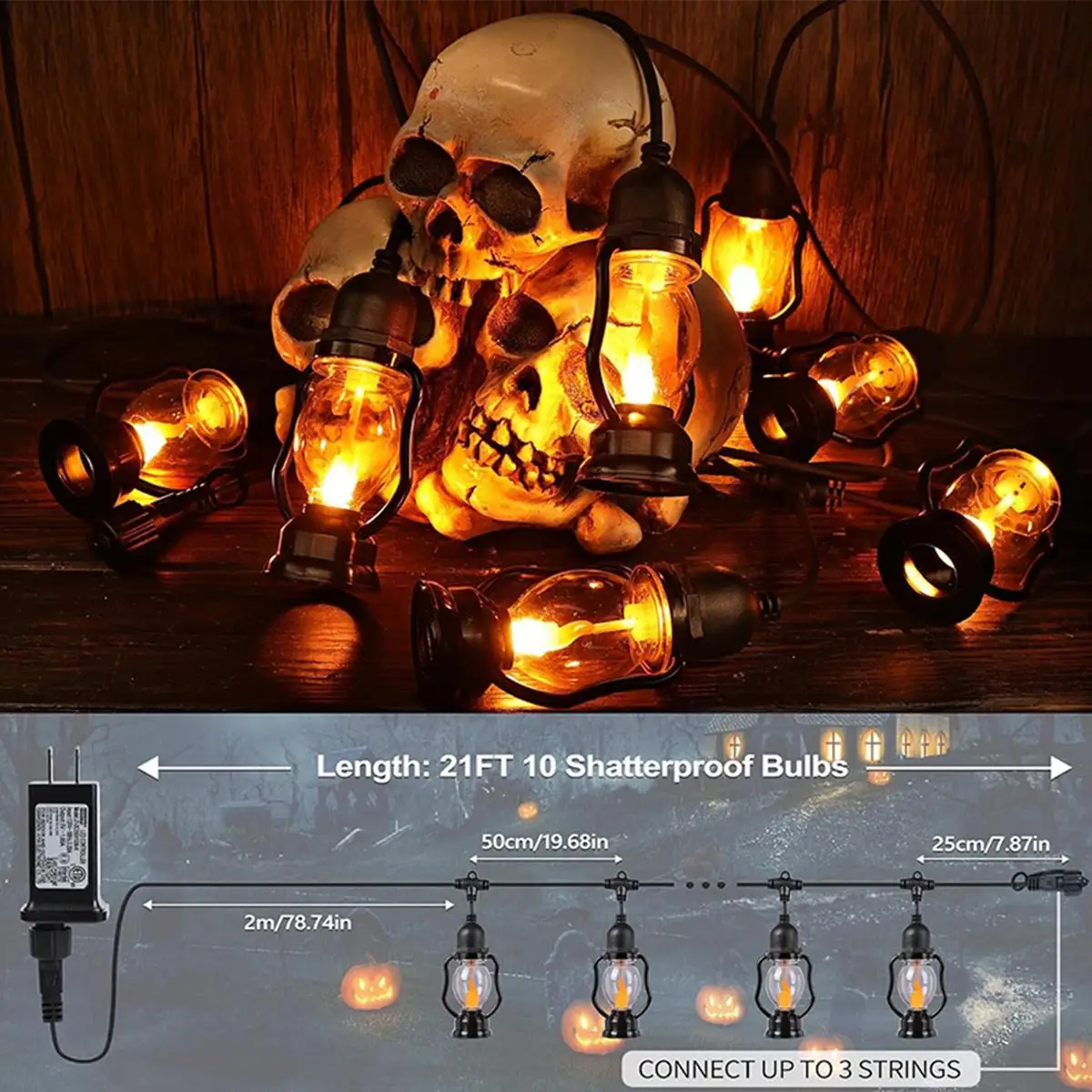 LED Flame String Lights Retro Lamp Waterproof Outdoor Design Warm White Flicker Effect Garden Party Patio Decor Lights