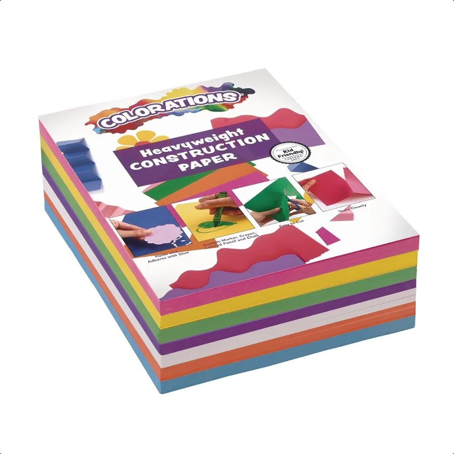 

Colorations Construction Paper for 7 Bright Colors 600 Bulk Sheets of 9X12 Assorted Pack of HeavyDuty Craft Paper Bulk School p