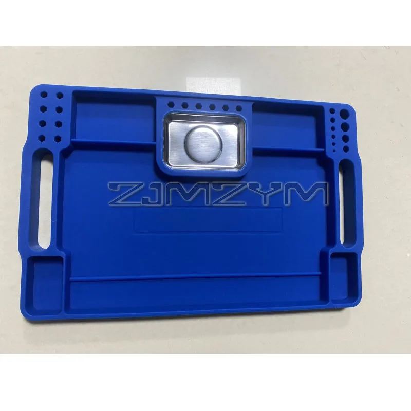 سيليكون أداة صينية مجزأة أداة إصلاح تخزين حامل متعددة الأغراض حصيرة سيليكون ميكانيكا أجزاء صينية مع لوحة مربعة صغيرة