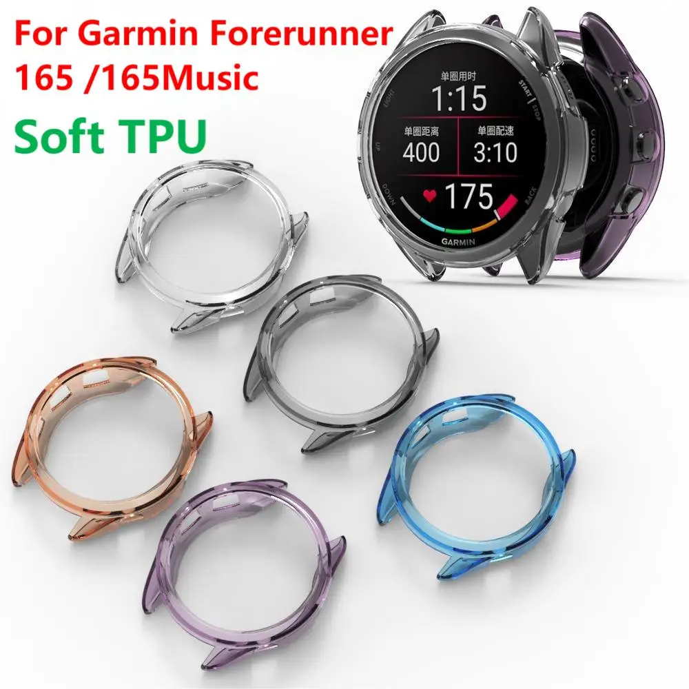 Protective Case For Garmin Forerunner 165 /165 Music Samrt Watch Strap TPU Cover Bumper Accessories 165M