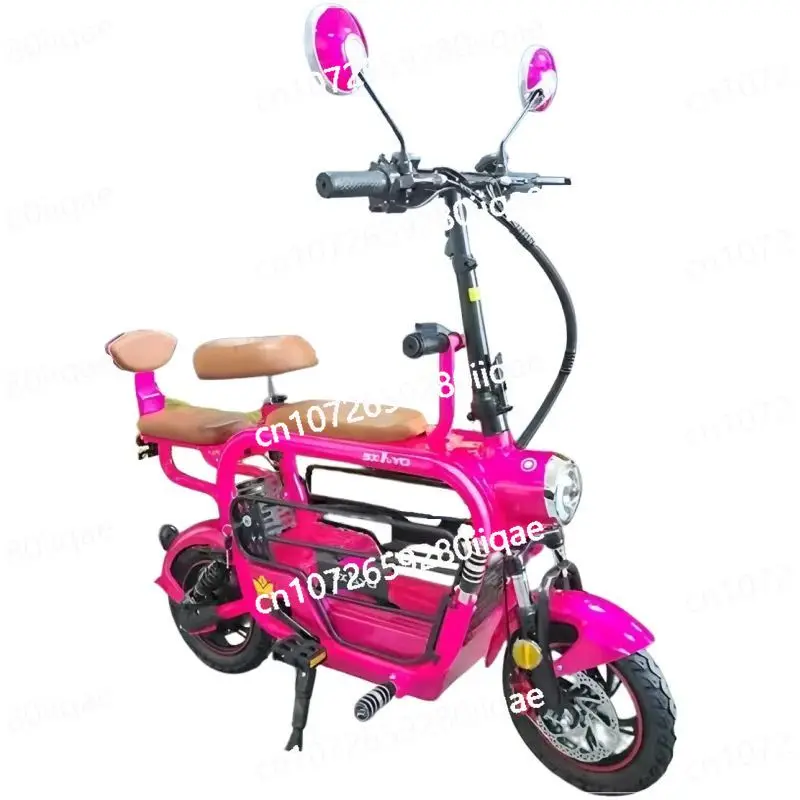 

For Women With Pet Basket 500W 48V Pet Family Electric Bicycle Seat Mini Fashion 3 Seater Electric Scooter