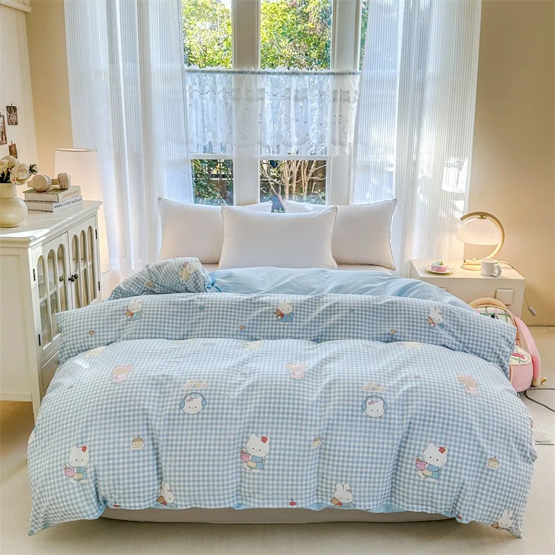 

Children Duvet Cover 100% Cotton 220x240cm Adorable Cartoon Rabbit, Korean Style 2026 New Arrival (No fillers)