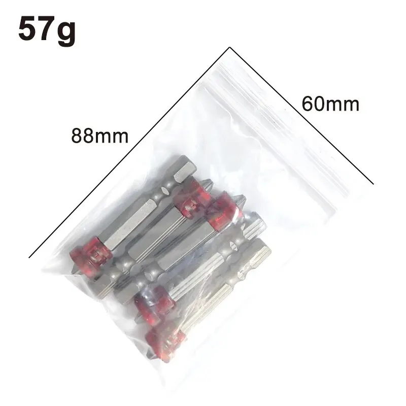 5pc Red 50mm PH2 Cross Screwdriver Head S2 Magnetic Hand Screwdriver Single Head Magnetic Coil Detachable Positioning Tool Set