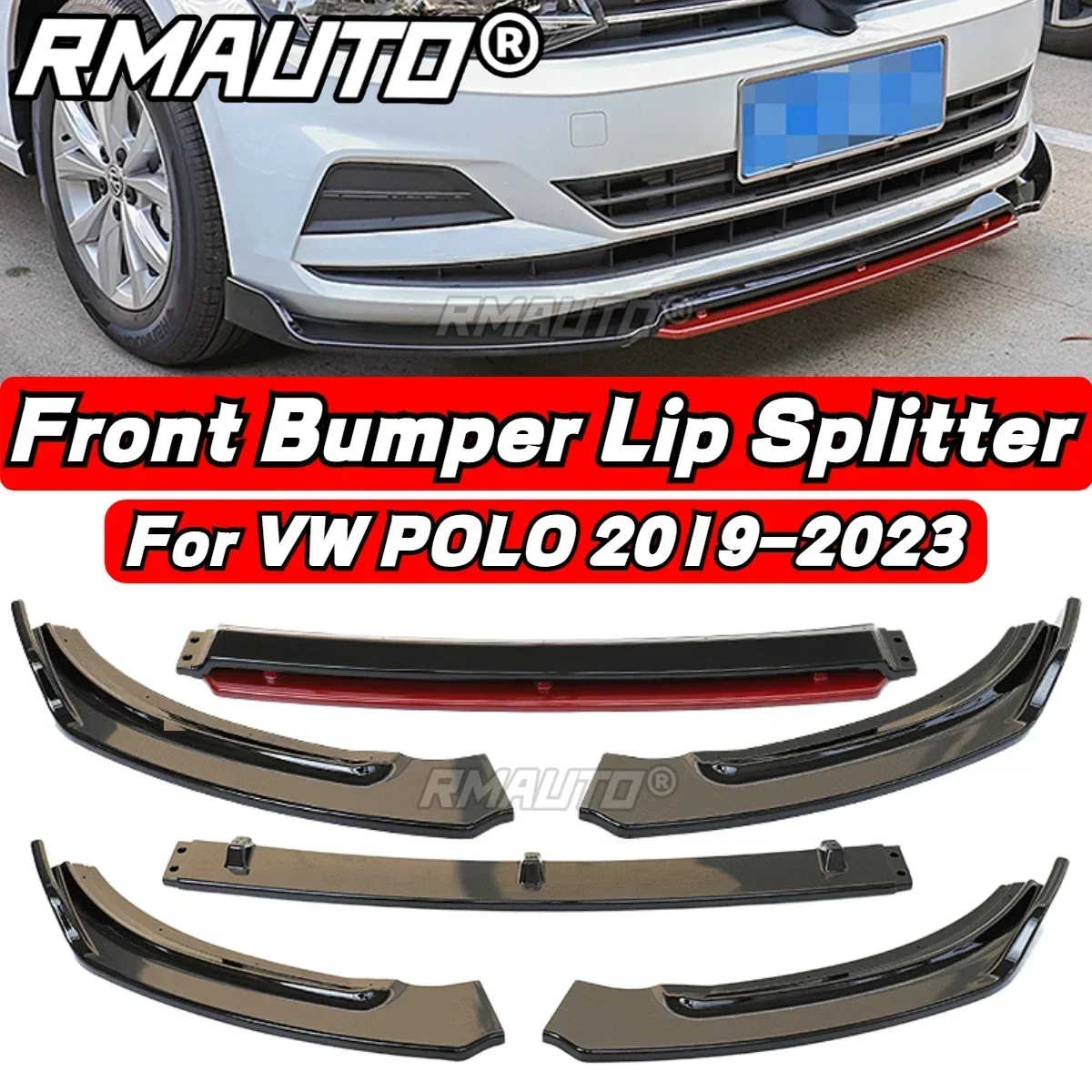 

POLO MK8 Lip Car Front Bumper Splitter Lip Diffuser Rear Spoiler For Volkswagen VW POLO MK5 MK6 MK7 MK8 2009-2023 Body Kit