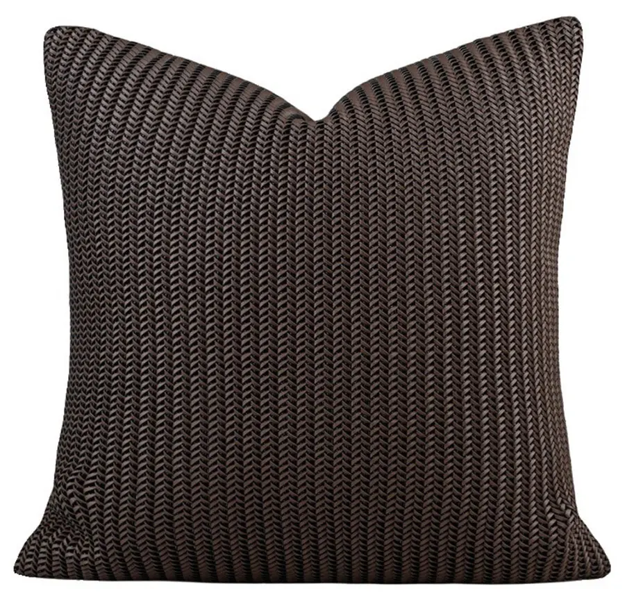 Vintage abstract geometric dark brown square throw pillow/almofadas case 50,retro trend woven knit cushion cover home decore