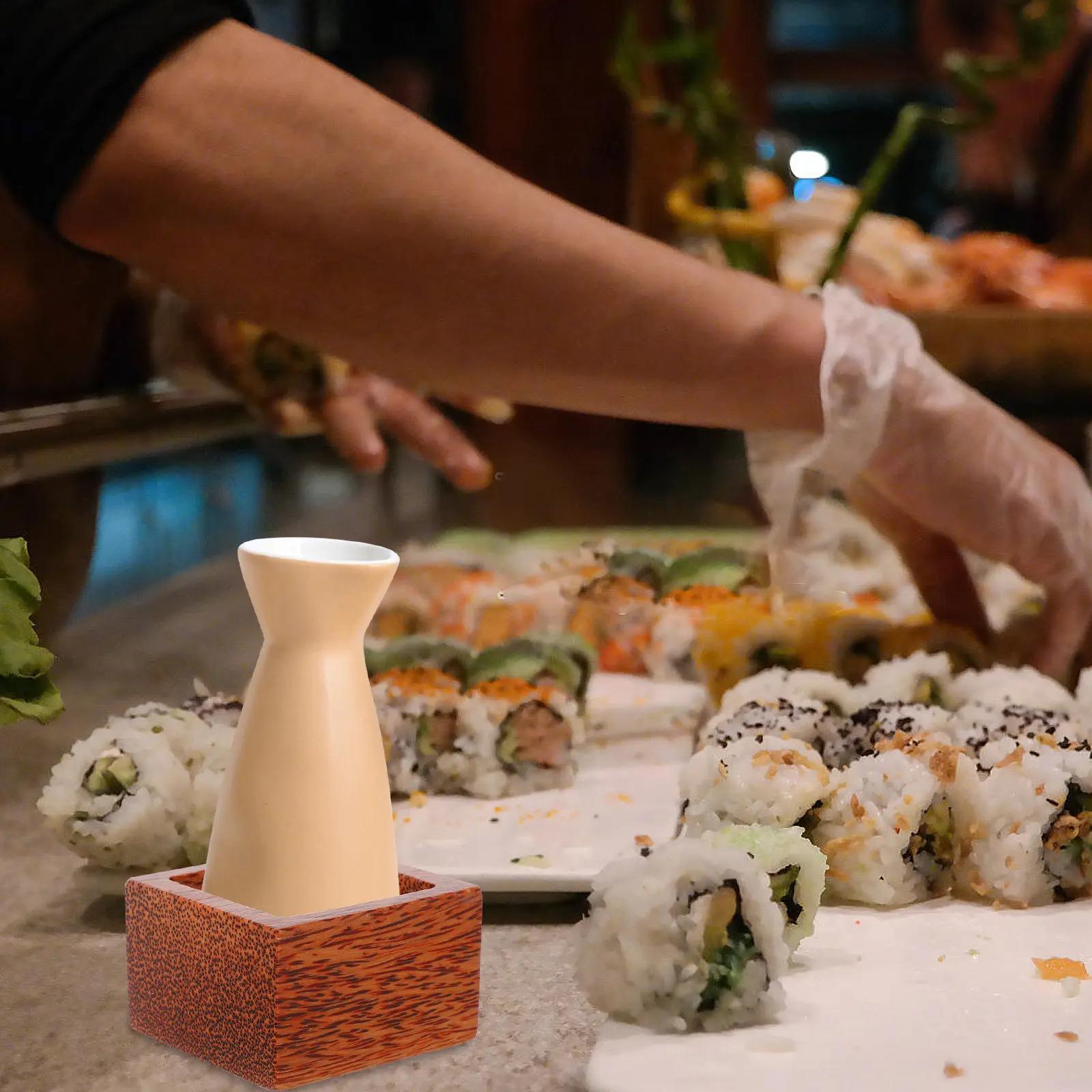 

Japanese Hot Sake Cup Espresso Shot Mug Drinkware Beer Holder Tea Cups Wooden Coffee