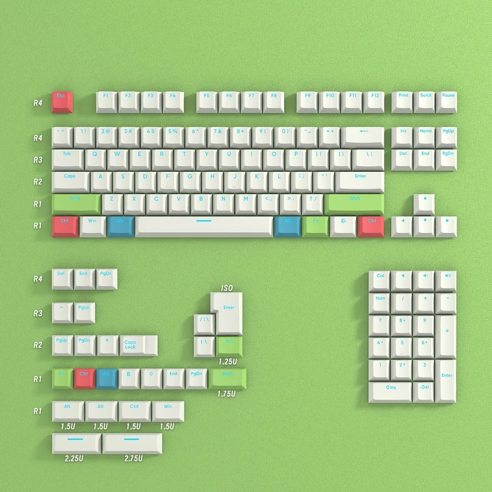 108 135 Toetsen Keycaps Cherry Hoogte PBT Thermische Sublimatie DIY Voor 61 64 68 75 96 104 108 Toetsen Mechanisch Toetsenbord