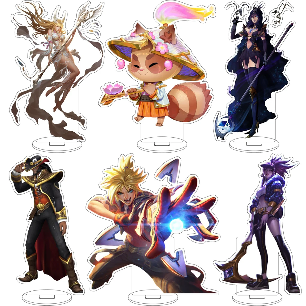Figura Acrílica de 16CM de Anime y Videojuegos, Lol Teemo Ekko EZ Kai'Sa Ahri Lux Miss Fortune, Adornos y Regalos