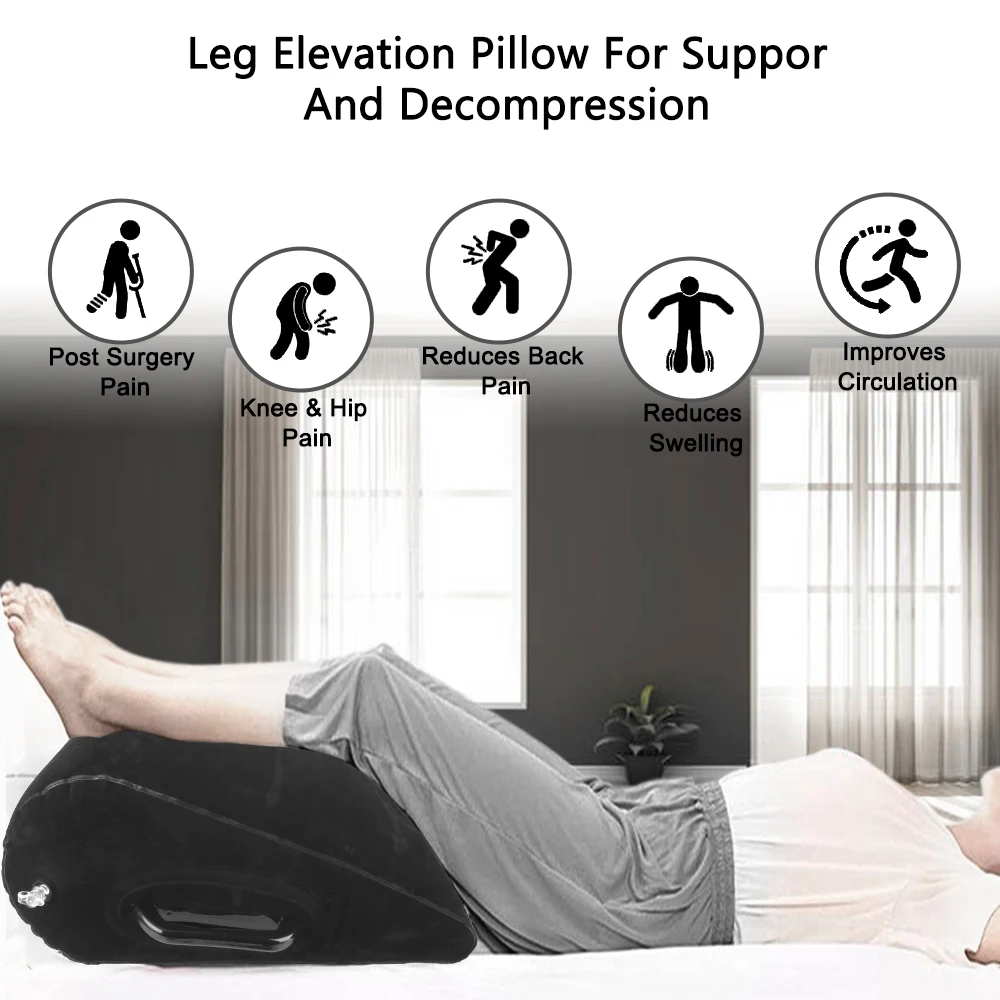 PVC Inflatable Pillow For Travel Camping Sleeping Foot Pillow Elevation Leg Pillows Wedge Pillow Knee Cushion