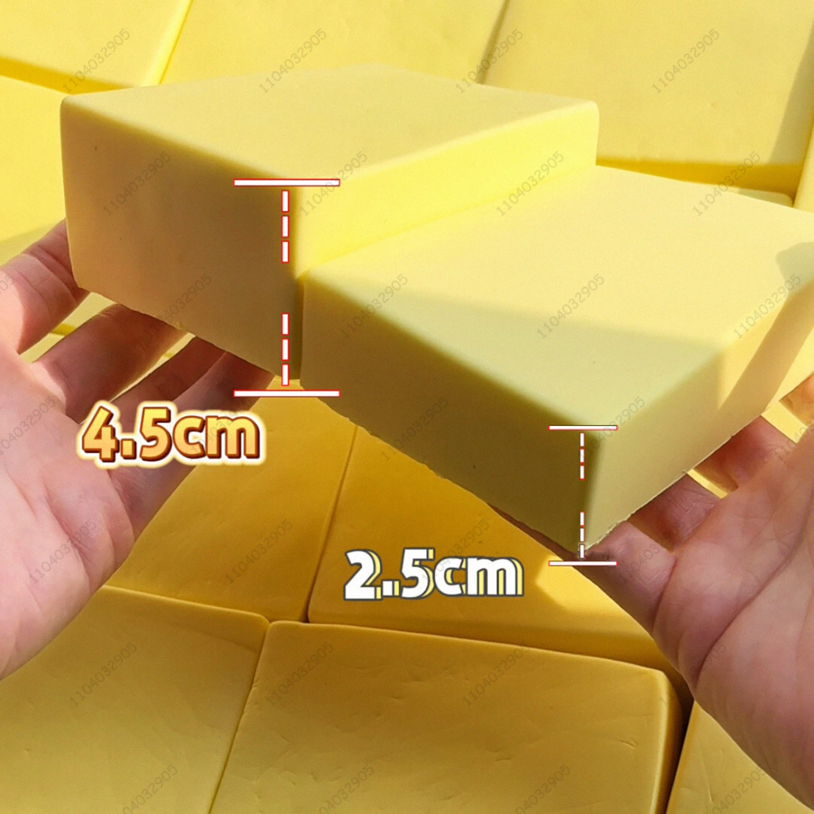 Thick Milk Brick Squishy Slow Rising Squeeze Toy 4.5cm Thick Butter Brick Slow Rebound Fidget Toy Stress Release Hand Relax Toy
