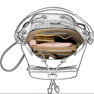 Evertoner-Felt-Einsatz-Bag Organizer, tragbare Kosmetiktasche, Innenbeutel, Eimerbeutel, Make-up-Tasche, Duett, Reynylon 6 Hauptverkäufe Prada Frau - №4