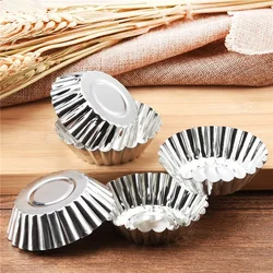 10/20pcs Reusable Aluminum Alloy Cupcake Egg Tart Mold Cookie Pudding Mould Nonstick Cake Egg Baking Mold Pastry Tools