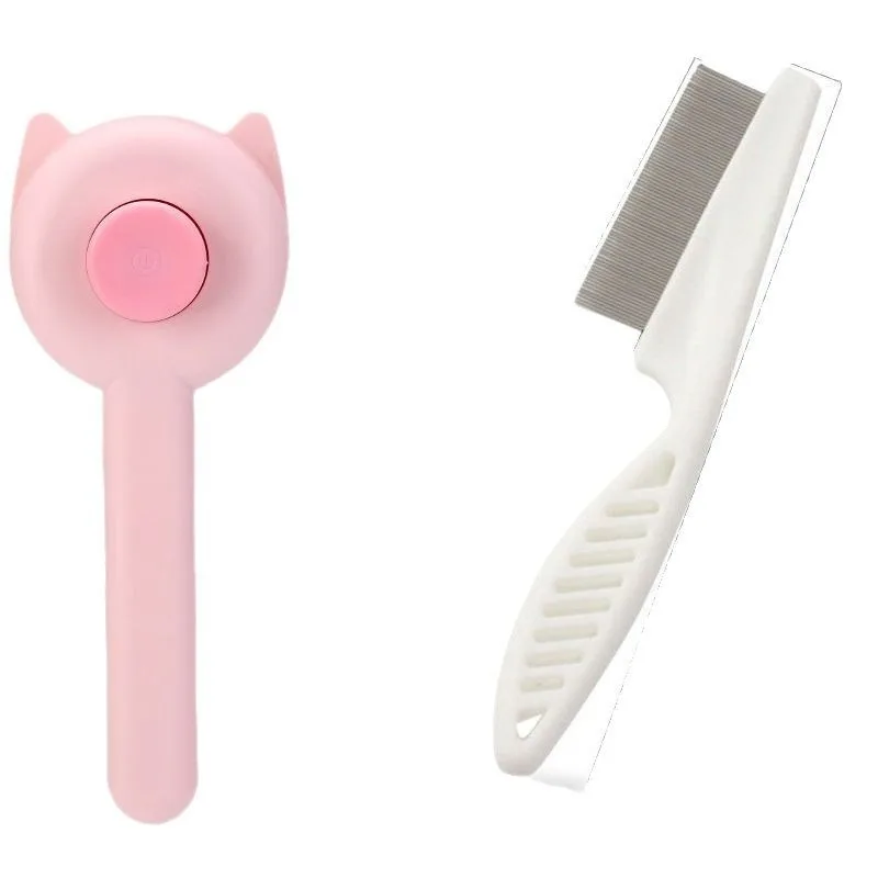 

New cat comb for cat pet needle comb, hairy dog cleaning three-piece set, self-cleaning and floatation removal