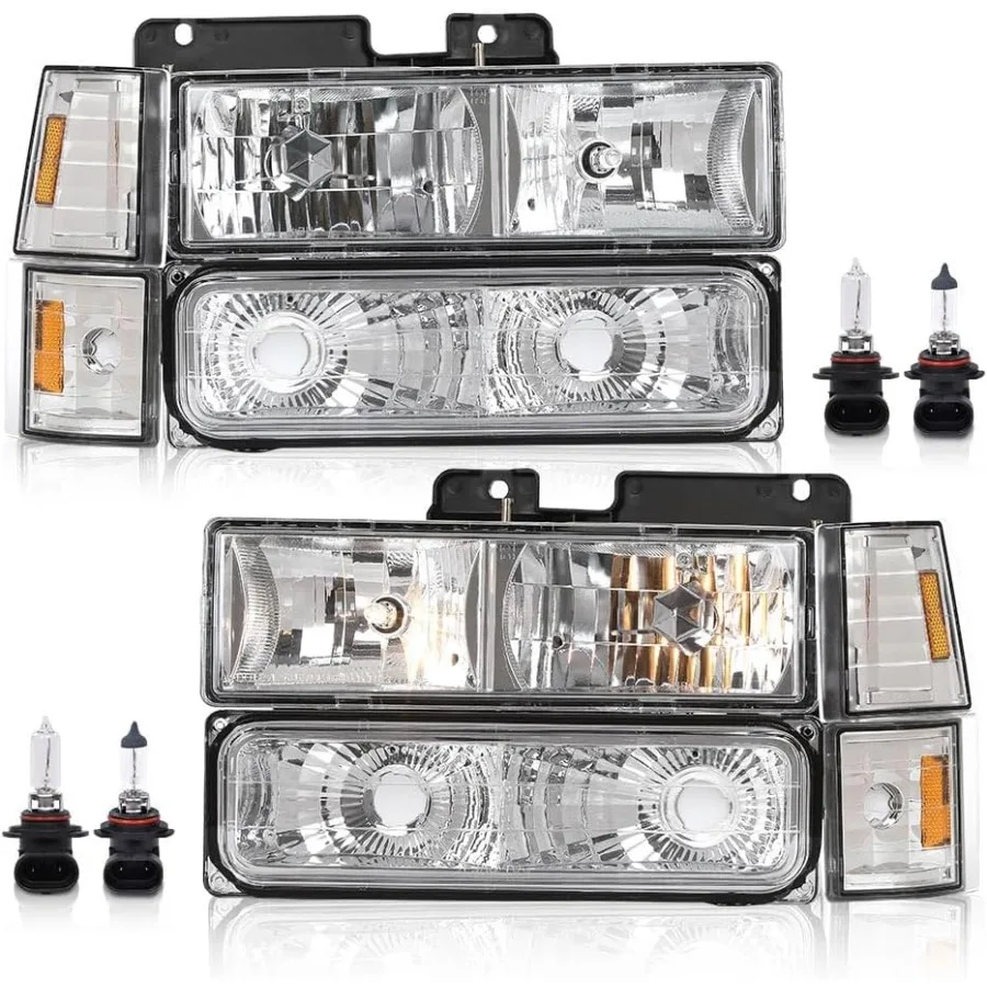 

Headlight Assembly Compatible with 19941998 Chevy GMC Suburban C K 1500 2500 3500 Yukon Tahoe and 1994 Blazer Halogen Headlamp