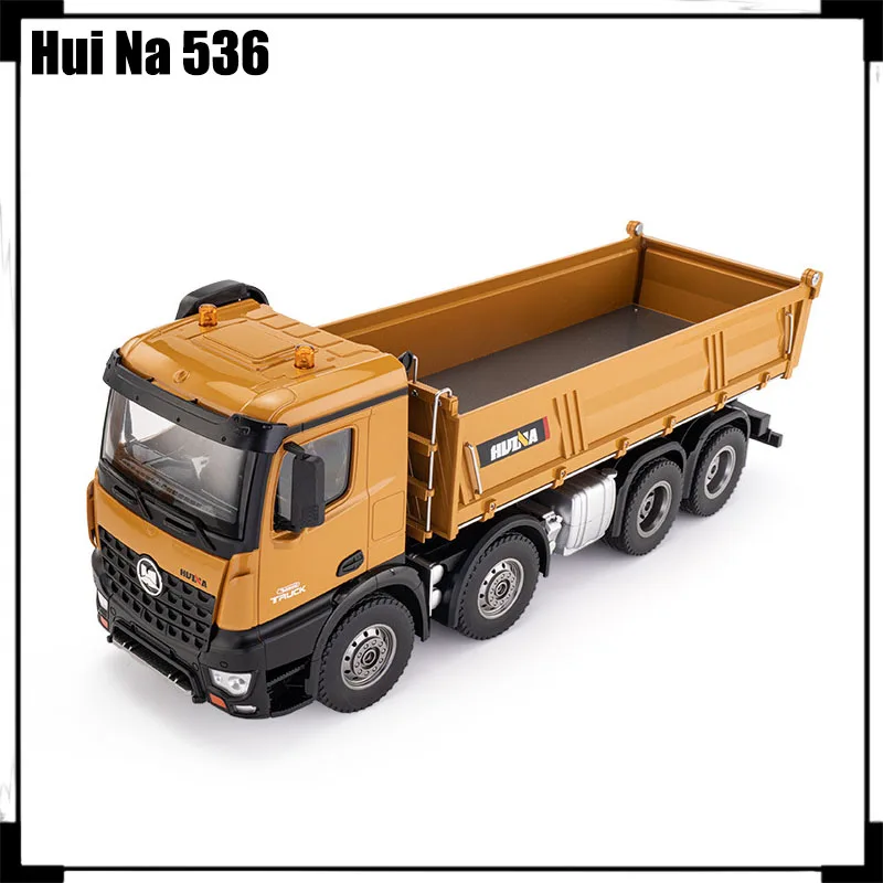 Rc Car Huina New Product 536 Large Alloy Remote Control Engineering Eight Wheel Heavy-Duty Dump Truck Dump Truck Charging Car