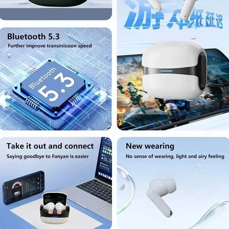 TWS Ohrhörer Drahtlose Bluetooth-Kopfhörer Musikspiel-Kopfhörer für IOS/Android/HarmonyOS Motion Headset mit Mikrofon Earohone