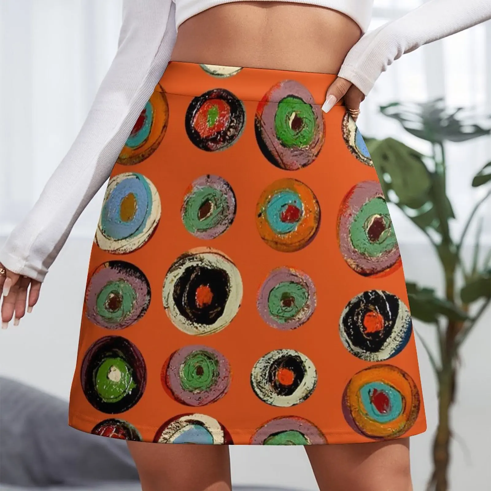 Ordered Spirals: Tangerine Mini Skirt fairy grunge Woman clothing luxury designer clothing women