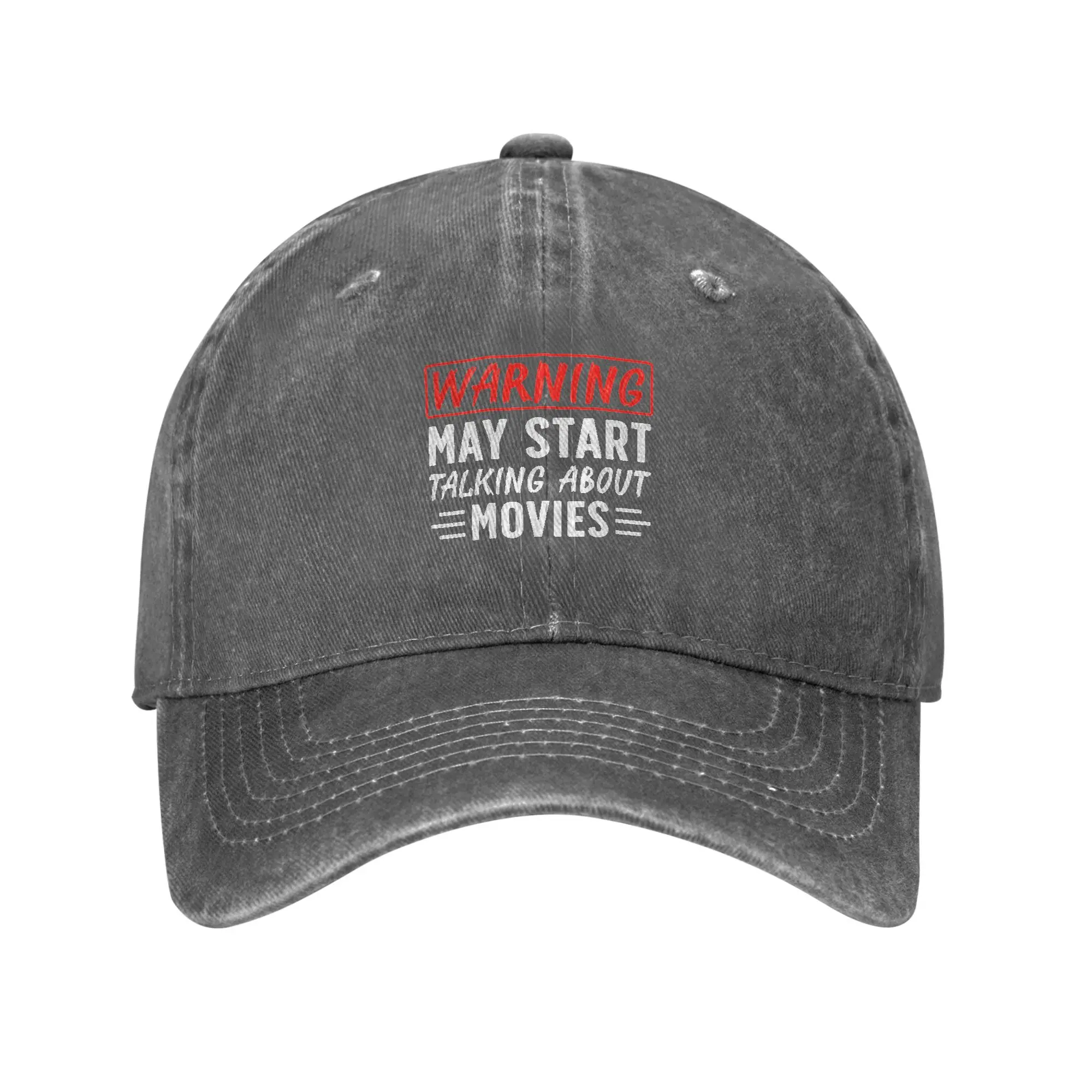 Fashion Warning May Start Talking About Movies baseball cap  Unisex Denim Hat Cap Men