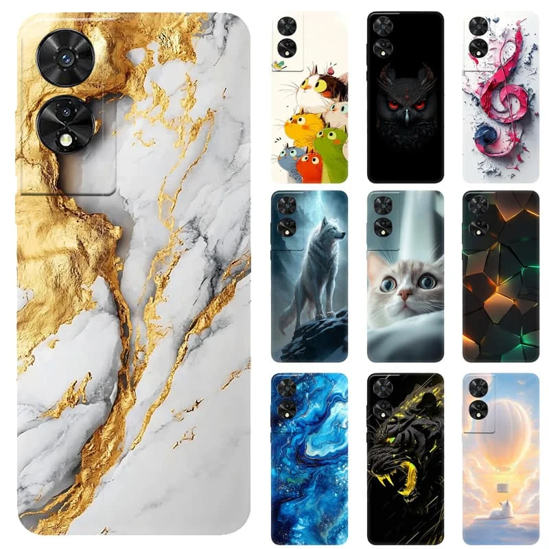 Para tcl 50 se caso de telefone astronauta silicone câmera proteção capa traseira para tcl 50 5g 505 501 503 502 funda coque colorido